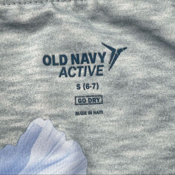 Old Navy Active Go Dry Girls Gray Blue Floral Print Stretchy Leggings Size 6/7 - Picture 9 of 12